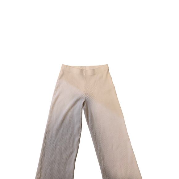 Vince Comfy Cropped Wide Ribbed Pants in Off White - Picture 4 of 8